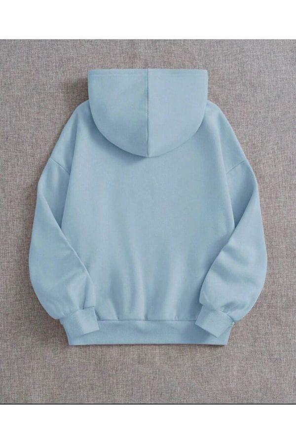 Cozy Blue Fleece Hooded Hoodie - Perfect for All Seasons